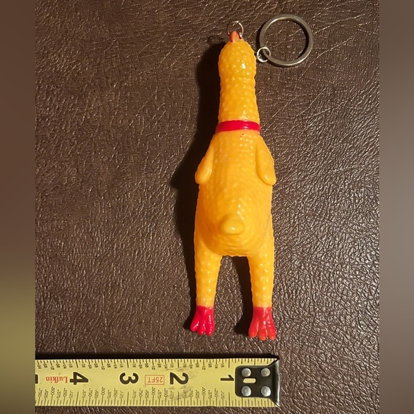 COPY - Cackling Rubber Chicken Keychain in Yellow and Red - Picture 5 of 5